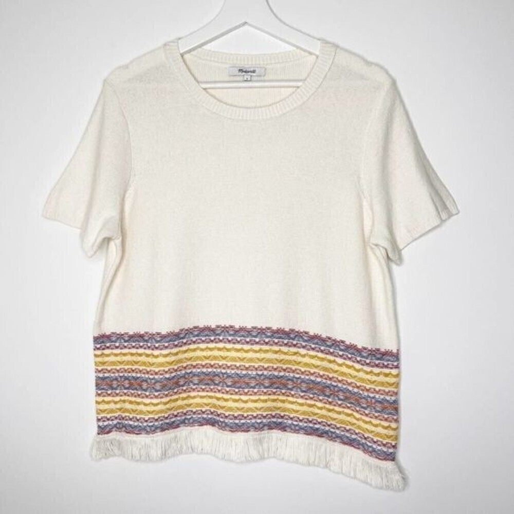 Madewell Fringed Jacquard Sweater Tee
